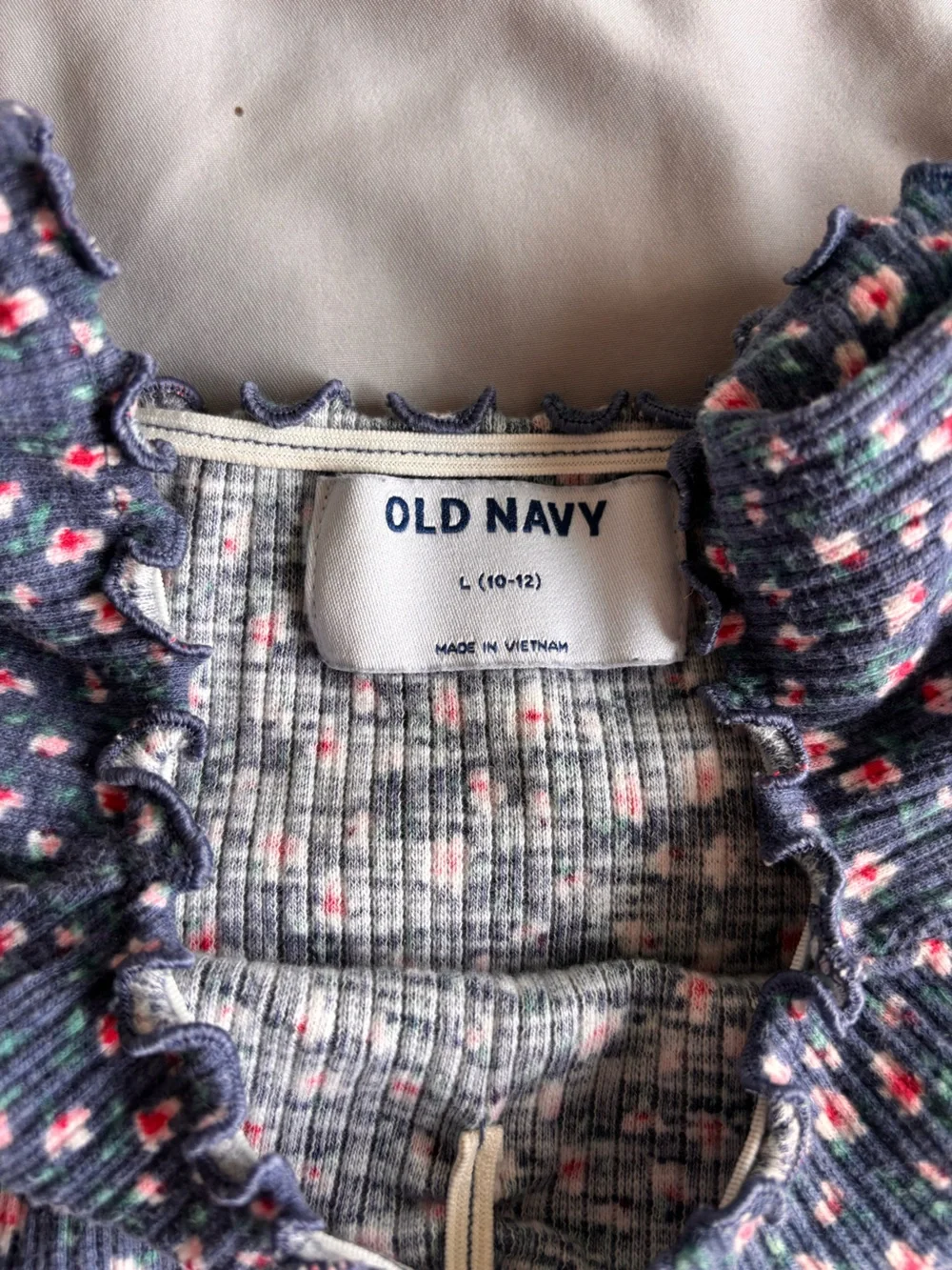 Old Navy Kids Navy Blue Floral Short Sleeve T-Shirt Size Large 10-12 Girls - Picture 2 of 4